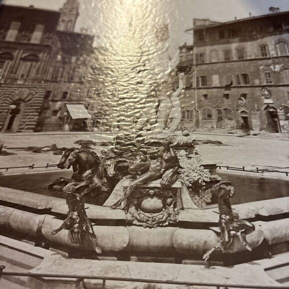 Vintage Fountain of Neptune Florence Italian Sculpture Photo Bartolomeo Ammanati - Picture 3 of 3